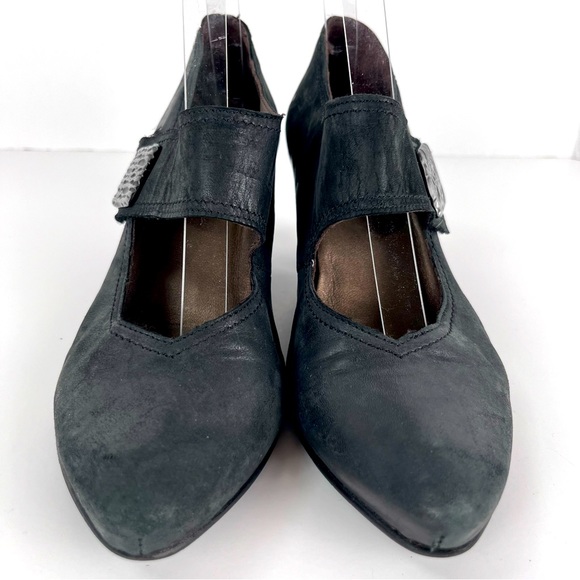 Fidji Shoe Size 37 Black Leather Dress Women's Mary Jane Made in Portugal - Picture 7 of 14